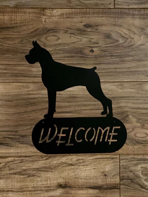 homegoods metal boxer welcome sign|Boxer Dog Welcome Sign or Custom Name .